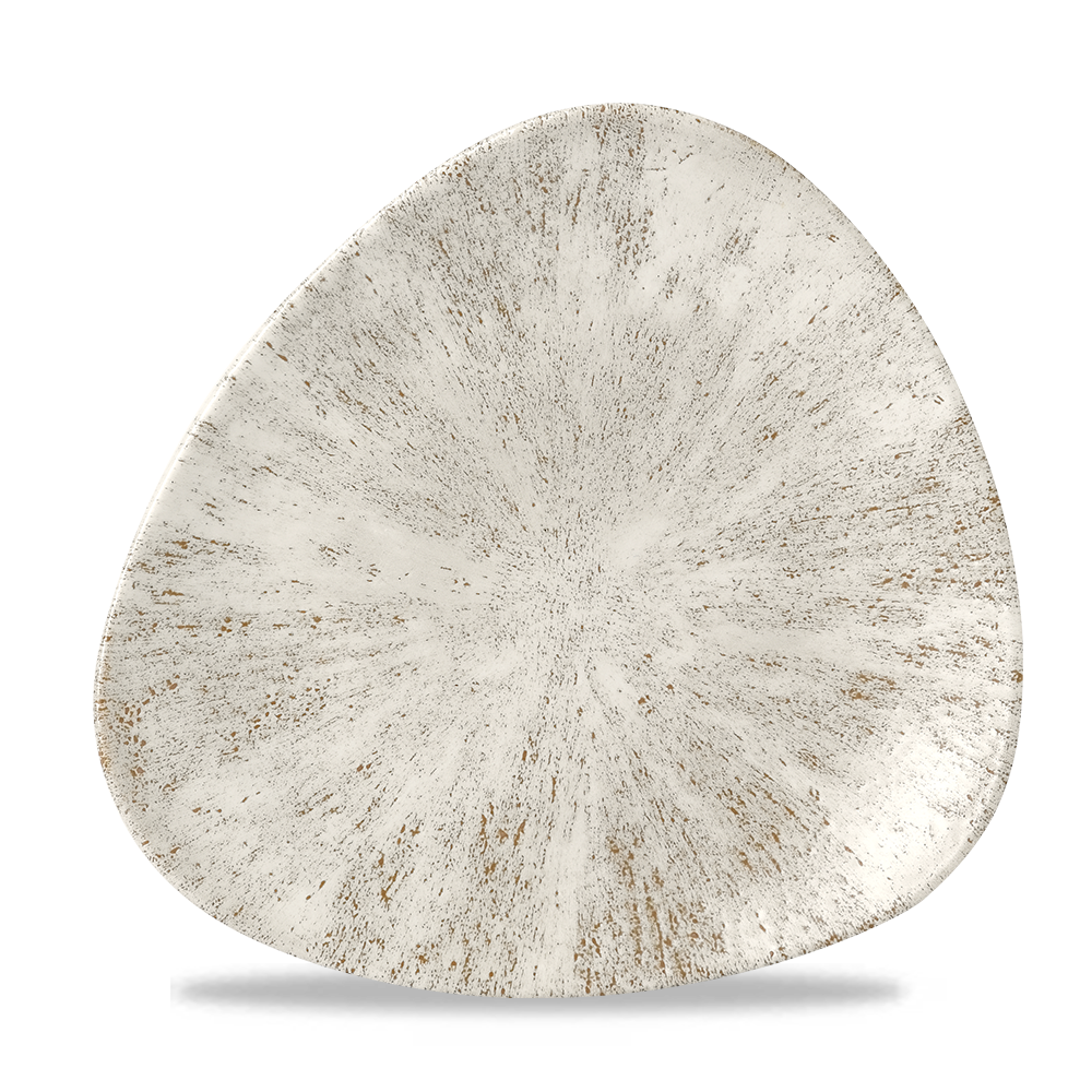 Stone Agate Grey Lotus Triangle Plate 9"