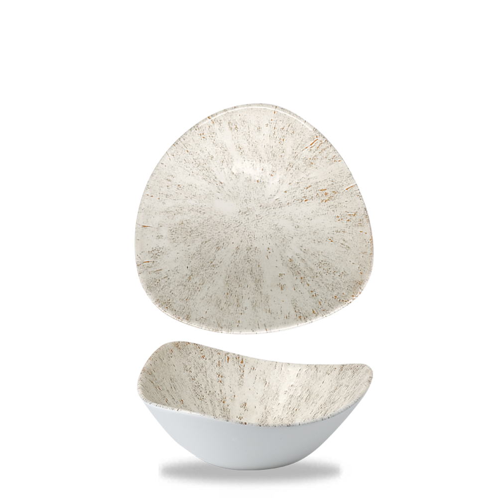 Stone Agate Grey Lotus Triangle Bowl 7"