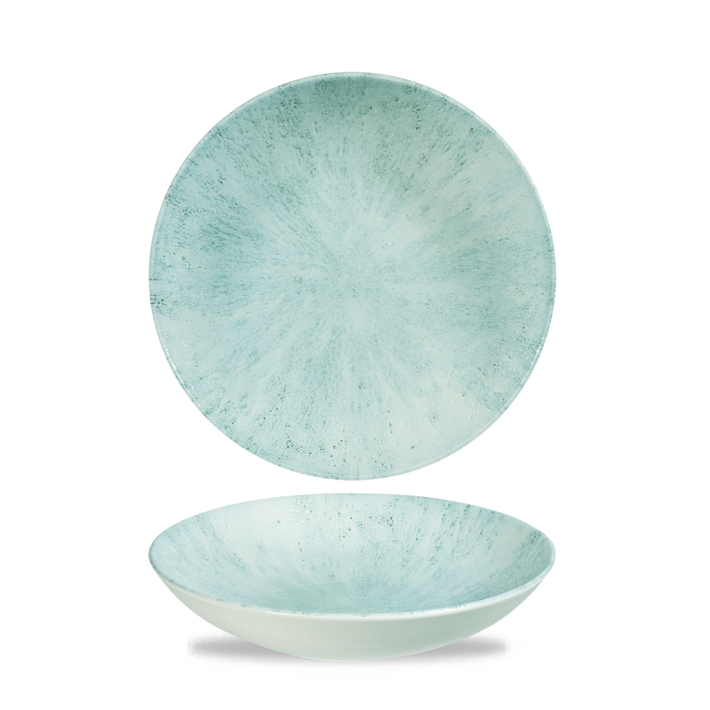 Stone Aquamarine Evolve Porcelain Coupe Bowl 7.25"