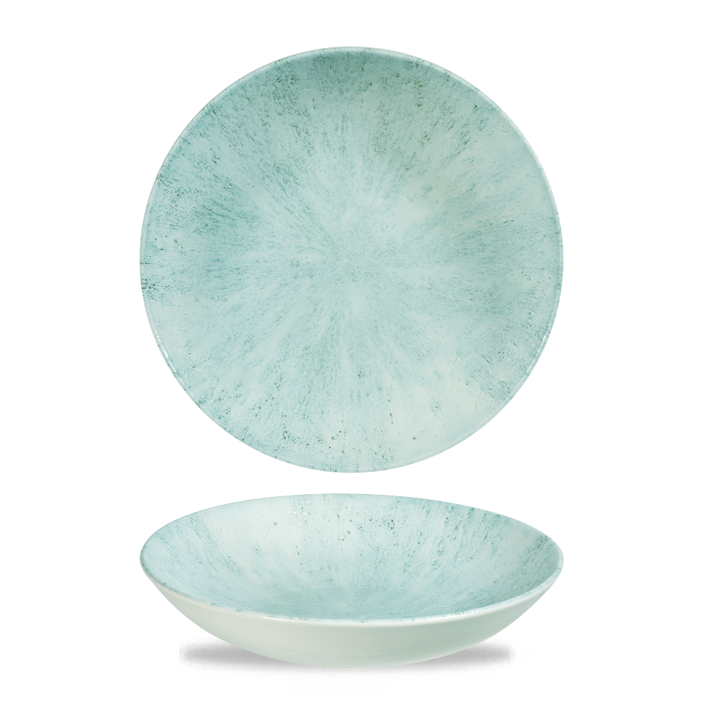 Stone Aquamarine Evolve Porcelain Coupe Bowl 9.75"