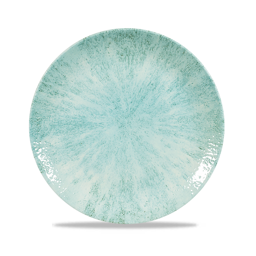 Stone Aquamarine Evolve Porcelain Coupe Plate 8.67"