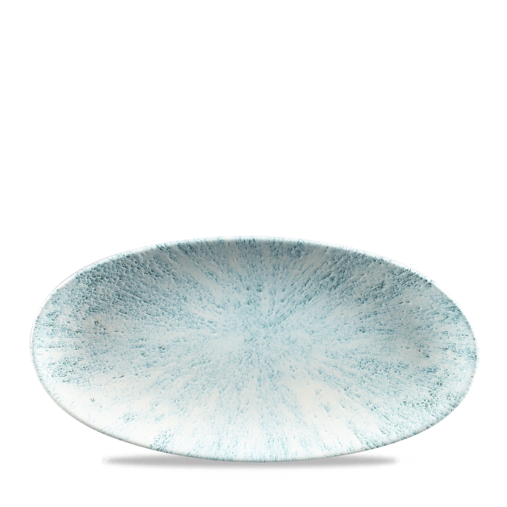 Stone Aquamarine Oval Chefs Plate 11 4/5 X 5 3/4"
