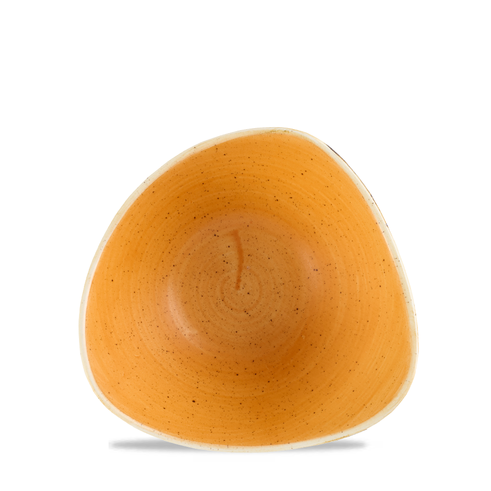 Stonecast Tangerine Triangle Bowl - Handcrafted Rustic Elegance