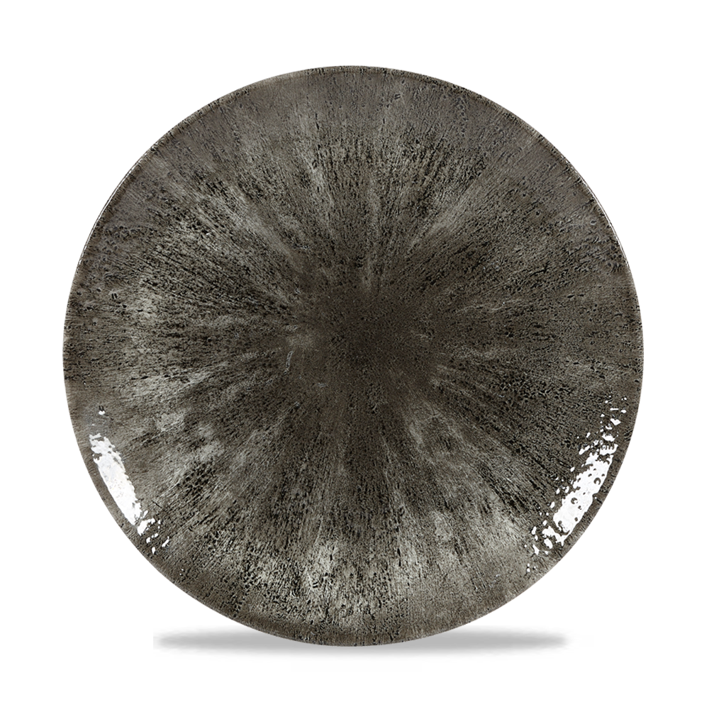 Stone Quartz Black Evolve Porcelain Coupe Plate 10.25"