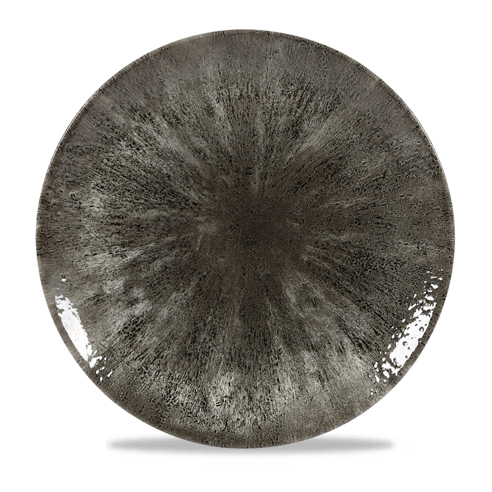 Stone Quartz Black Evolve Porcelain Coupe Plate 11.25"