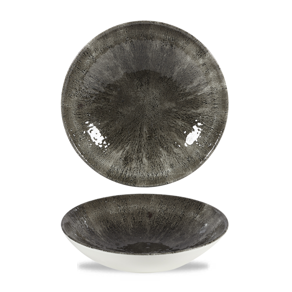 Stone Quartz Black Evolve Porcelain Coupe Bowl 7.25"
