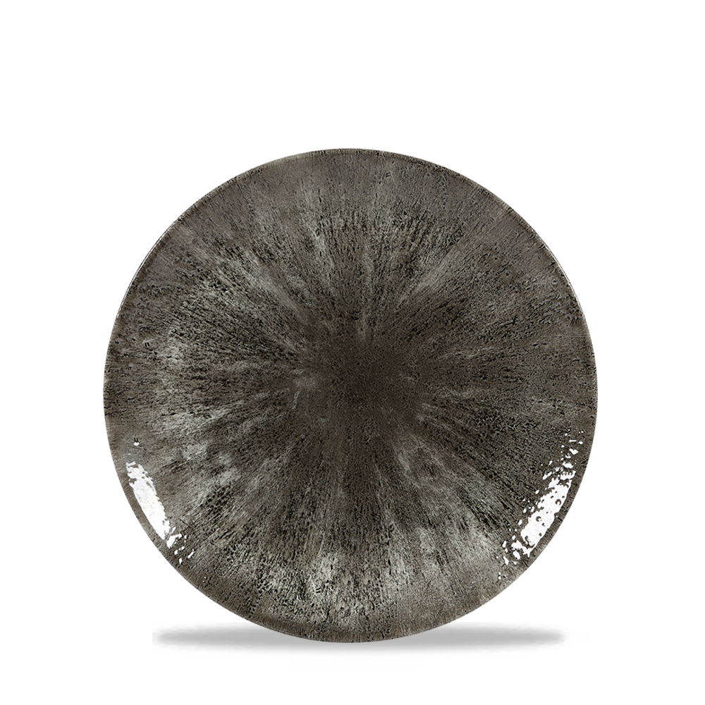 Stone Quartz Black Evolve Porcelain Coupe Plate 6.5"