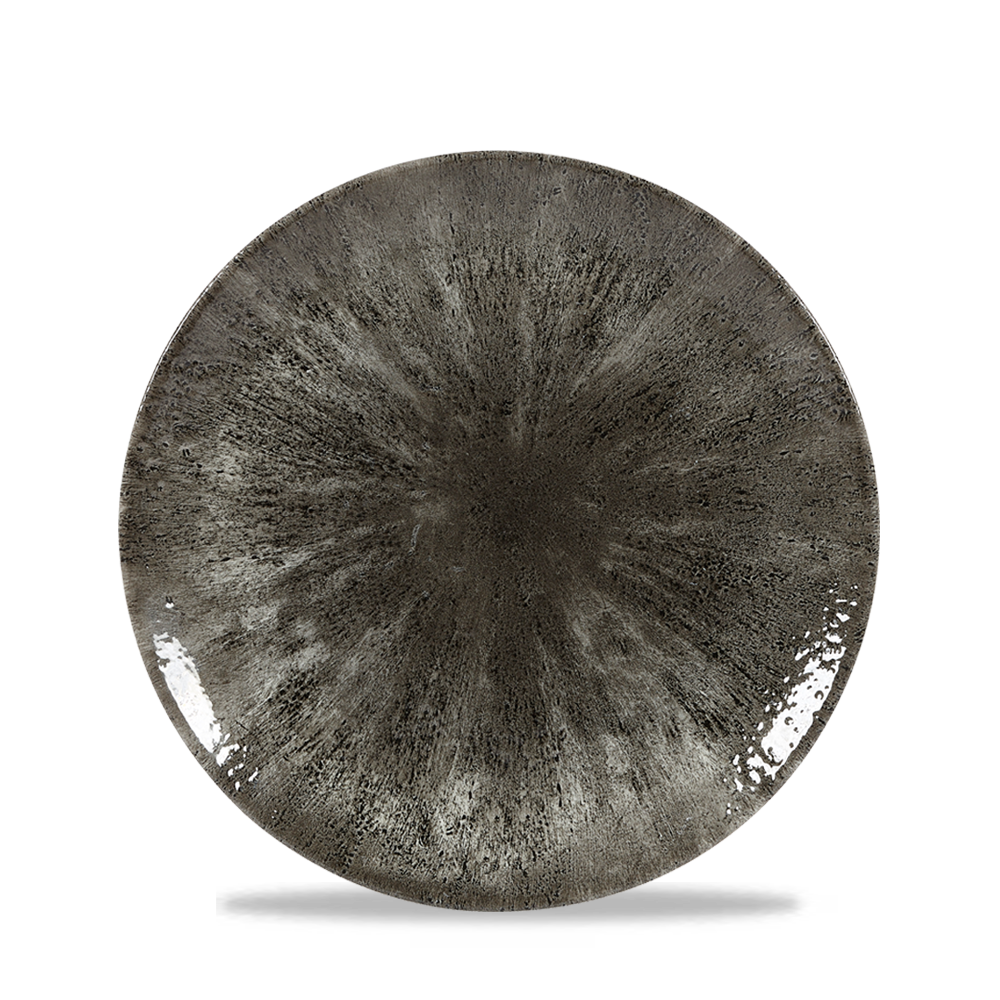 Stone Quartz Black Evolve Porcelain Coupe Plate 8.67"