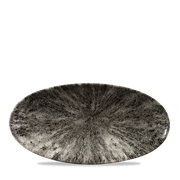 Stone Quartz Black Oval Chefs Plate 11 4/5 X 5 3/4"