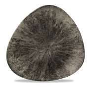 Stone Quartz Black Lotus Triangle Plate 10" - Contemporary Elegance for Your Table