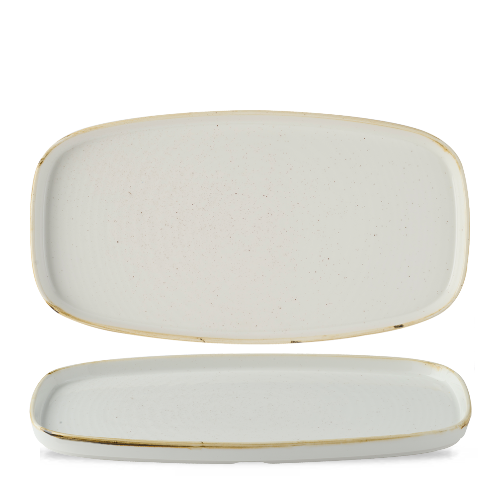 Stonecast Barley White Chefs Walled Oblong Plate 30 X 15.4cm