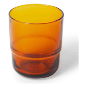 Amber Coloured Stackable Glass Tumblers 350ml