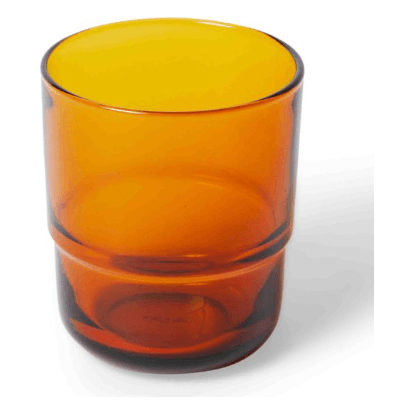 Amber Coloured Stackable Glass Tumblers 350ml