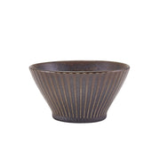 Terra Porcelain Black Fluted Conical Bowl 11.5cm