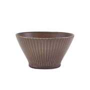 Terra Porcelain Black Fluted Conical Bowl 13cm