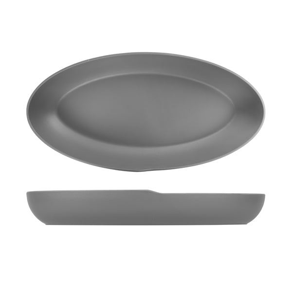 Grey Copenhagen Oval Melamine Deep Dish 55 x 27.5 x 7.5cm