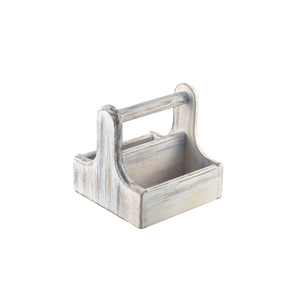 Small White Wooden Table Caddy