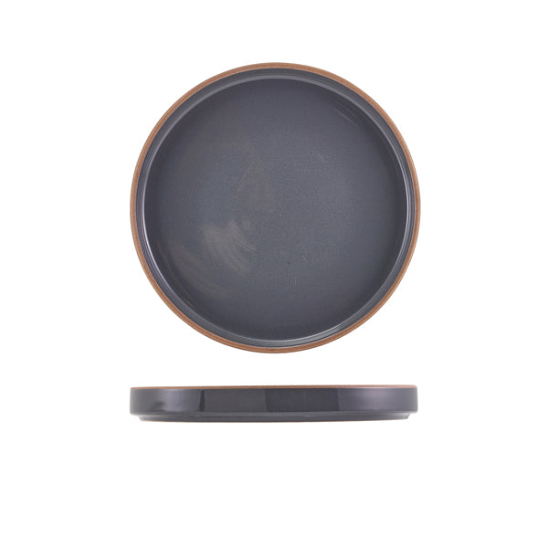 GenWare Kava Dark Grey Stoneware Presentation Plate 20cm