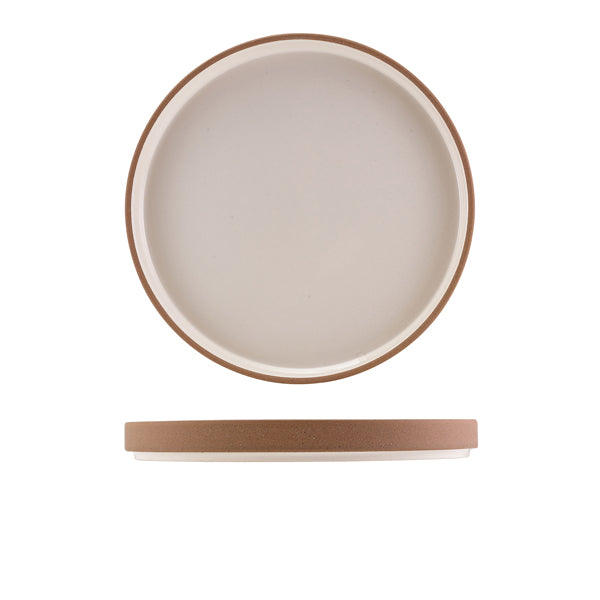 GenWare Kava White Stoneware Raw Wall Presentation Plate 25cm