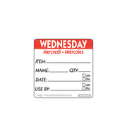 50mm Wednesday Removable Day Label (500)
