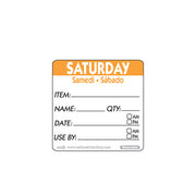 50mm Saturday Removable Day Label (500)