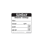 50mm Sunday Removable Day Label (500)