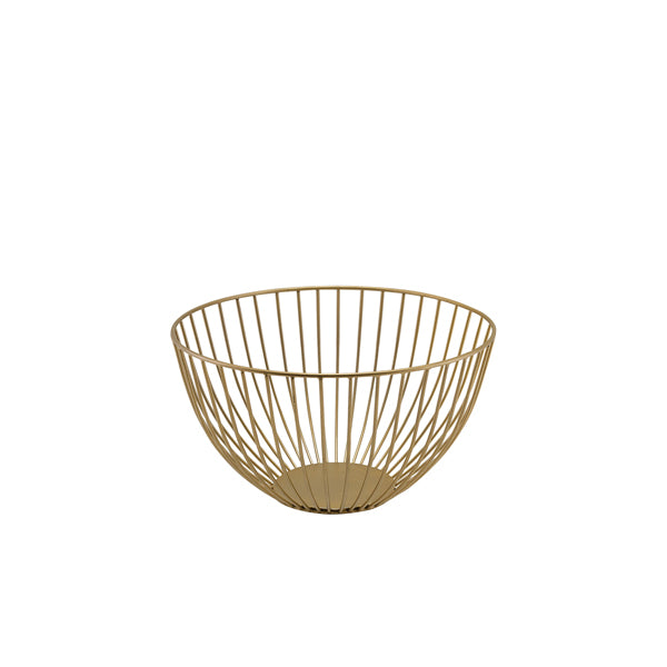 GenWare Round Gold Wire Basket 24 x 13cm