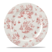 Vintage Prints Toile Cranberry Profile Plate 12"