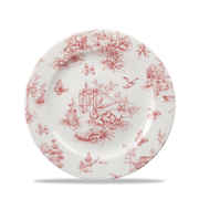 Vintage Prints Toile Cranberry Profile Plate 8"