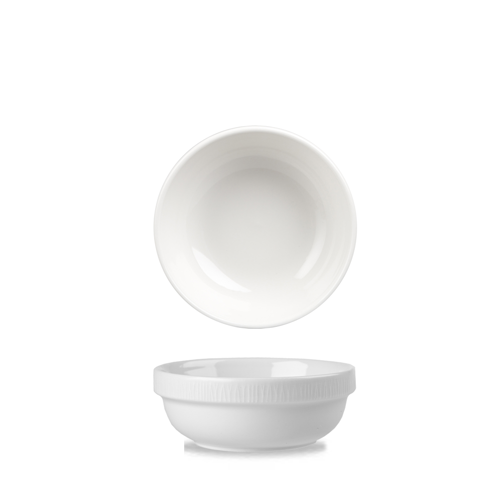 Bamboo White Porcelain Stacking Bowl 10oz