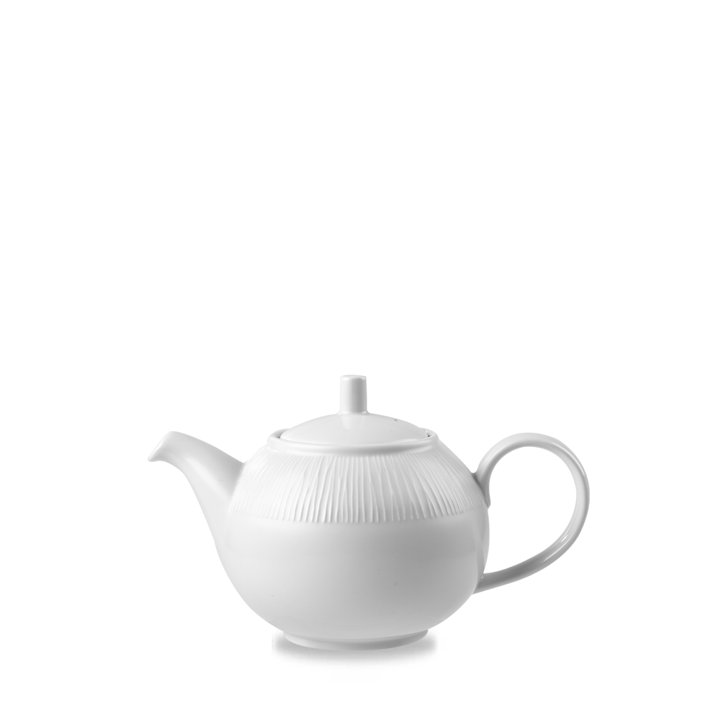 Bamboo White Porcelain Beverage Tea Pot 15oz