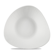 Bamboo White Porcelain Triangle Shallow Bowl 10 3/4" X 10 1/2"