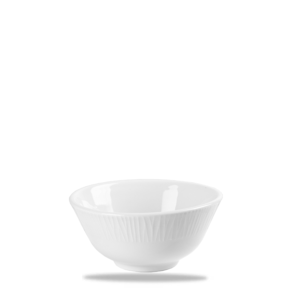 Bamboo White Porcelain Rice Bowl 4 1/2"