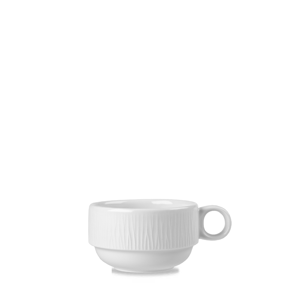 Bamboo White Porcelain Stacking Cup 7oz