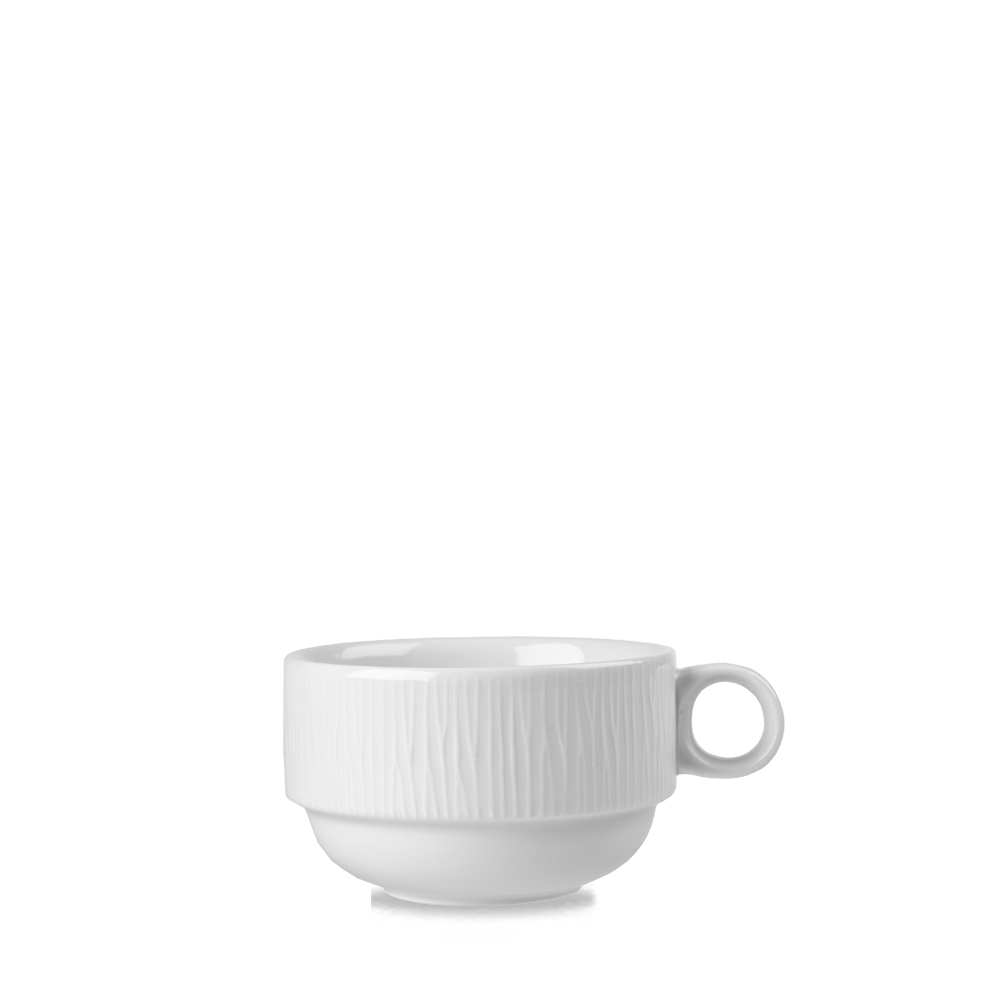 Bamboo White Porcelain Stacking Cup 10oz