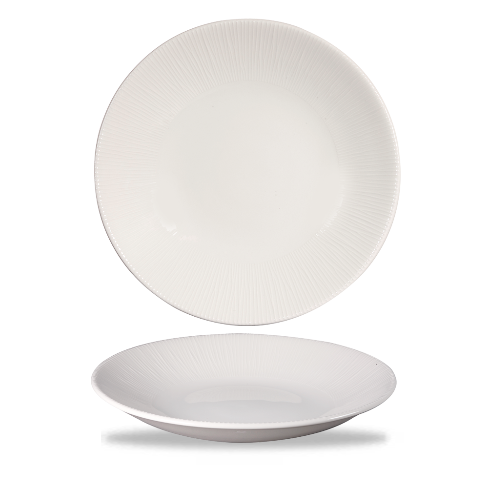 Bamboo White Porcelain Deep Coupe Plate 10 5/8"