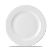 Bamboo White Porcelain Footed Plate 10.875"