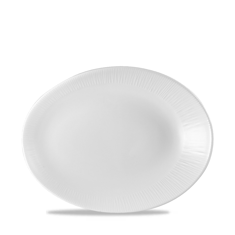 Bamboo White Porcelain Oval Plate