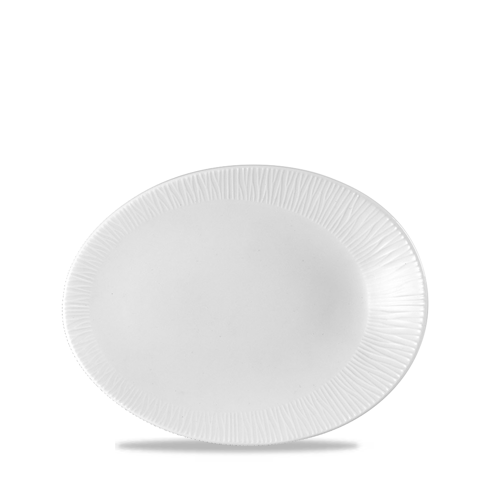 Bamboo White Porcelain Oval Plate 8 X 6"