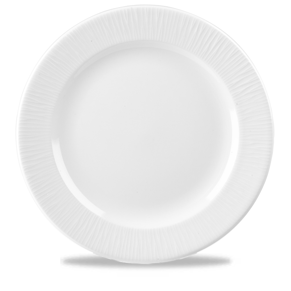 Bamboo White Porcelain Plate 12"