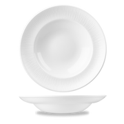Bamboo White Porcelain Pasta Plate 12"