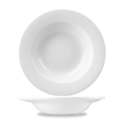 Bamboo White Porcelain Rimmed Bowl 9.75"