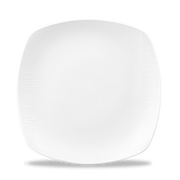 Bamboo White Porcelain Square Plate 10"