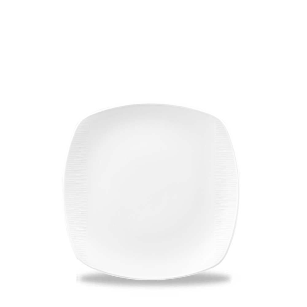 Bamboo White Porcelain Square Plate 6.5"