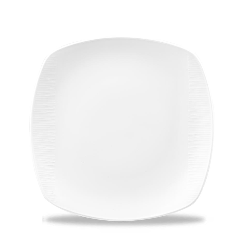 Bamboo White Porcelain Square Plate 8.5"