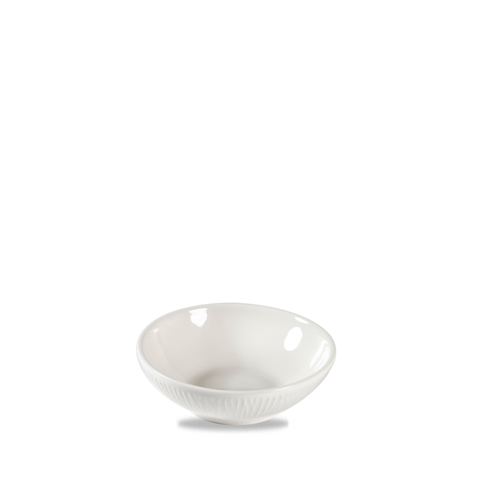 Bamboo White Porcelain Shallow Bowl 6oz