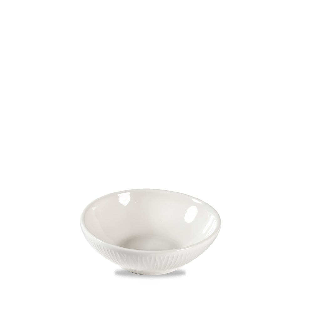 Bamboo White Porcelain Shallow Bowl 9oz