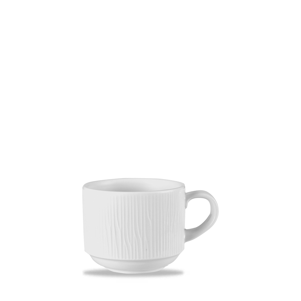 Bamboo White Porcelain Stacking Cup 8oz