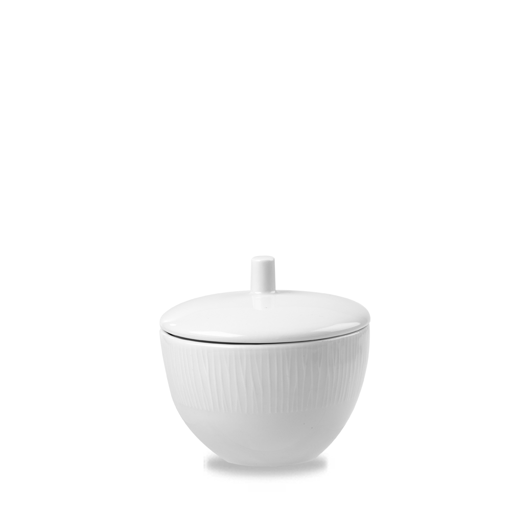 Bamboo White Porcelain Sugar Pot 8oz