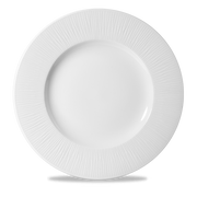 Bamboo White Porcelain Wide Rim Plate 11 7/8"